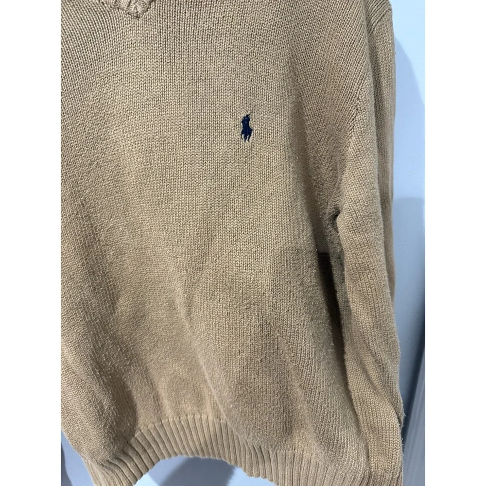 Ralph Lauren Polo Vintage XL‎ TAN Sweater 100% Cotton